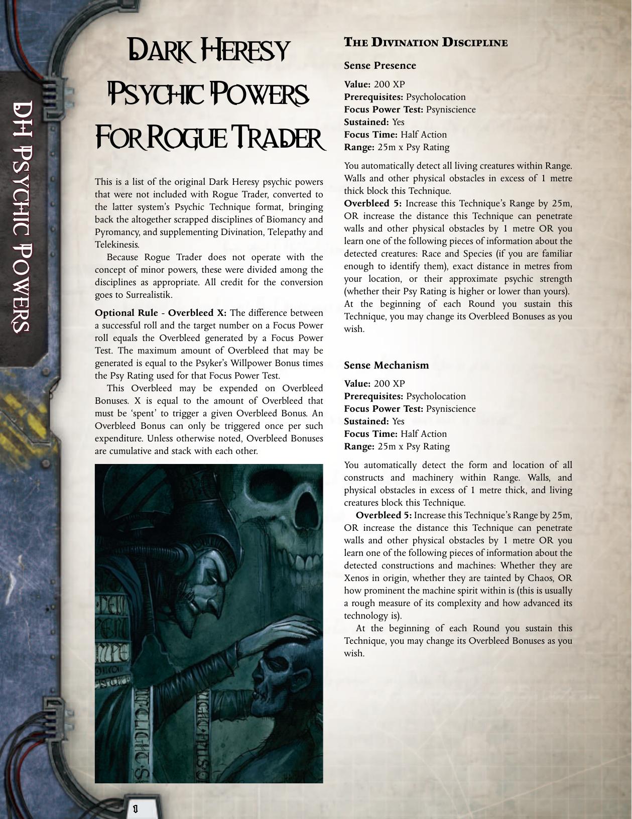 Converted Dark Heresy Psychic Powers