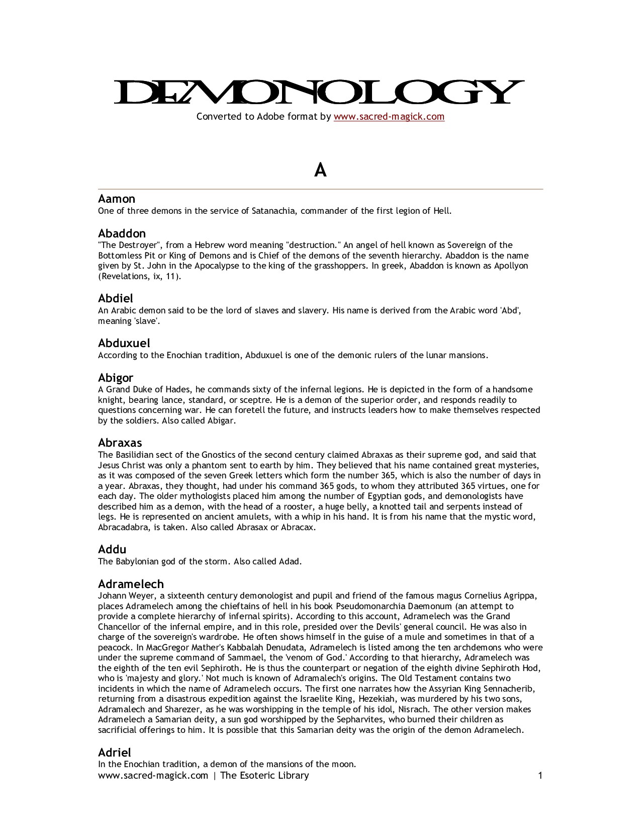 Demonology Guide