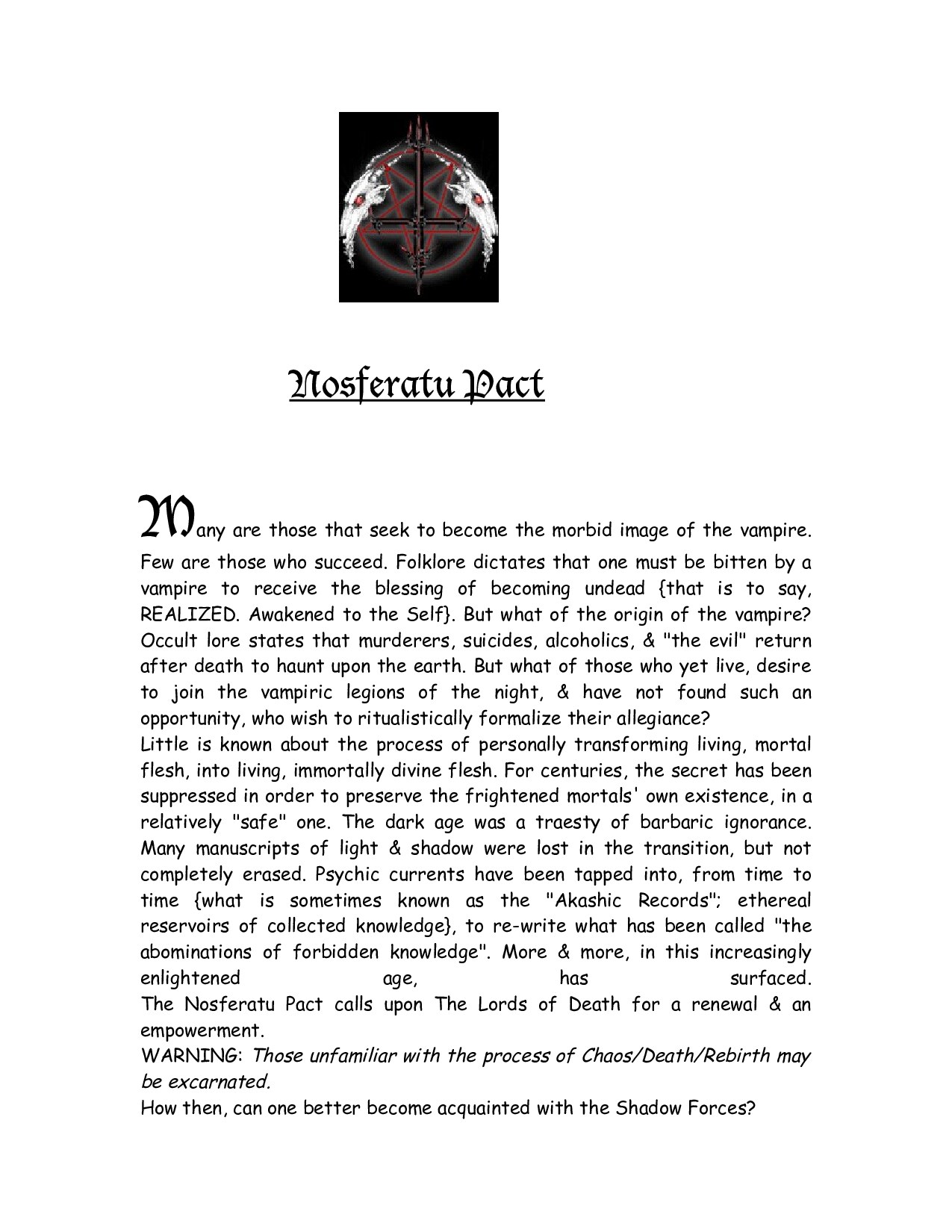 The Nosferatu Pact