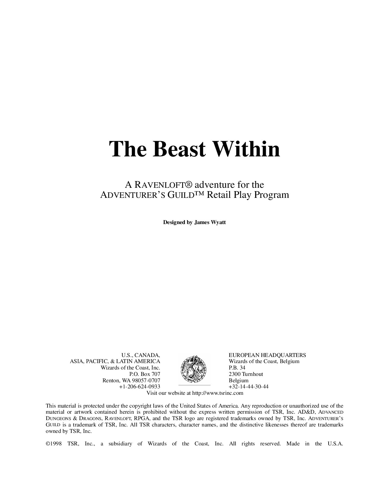 Ravenloft the Beast Within