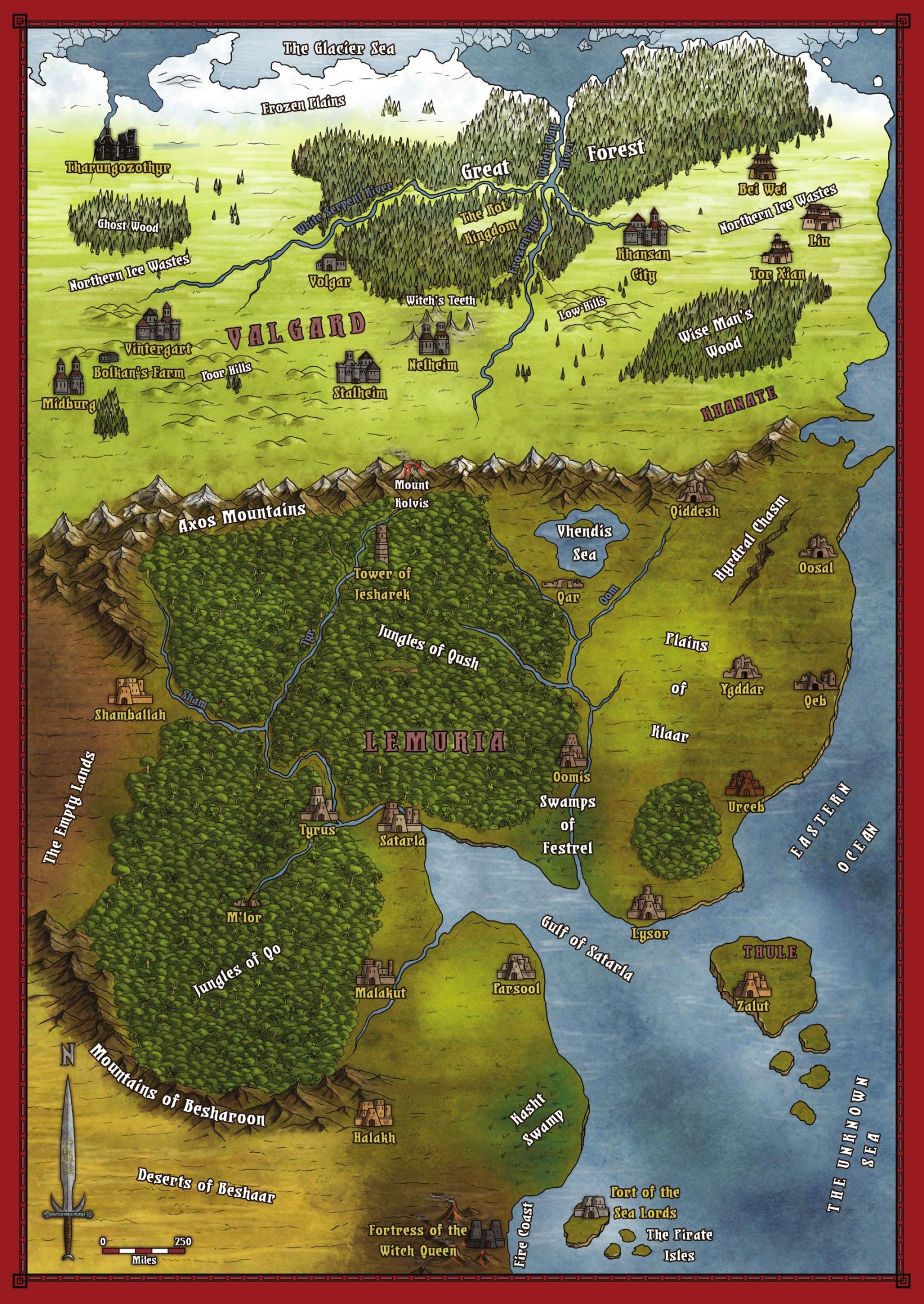 Barbarians of Lemuria Map of Lemuria
