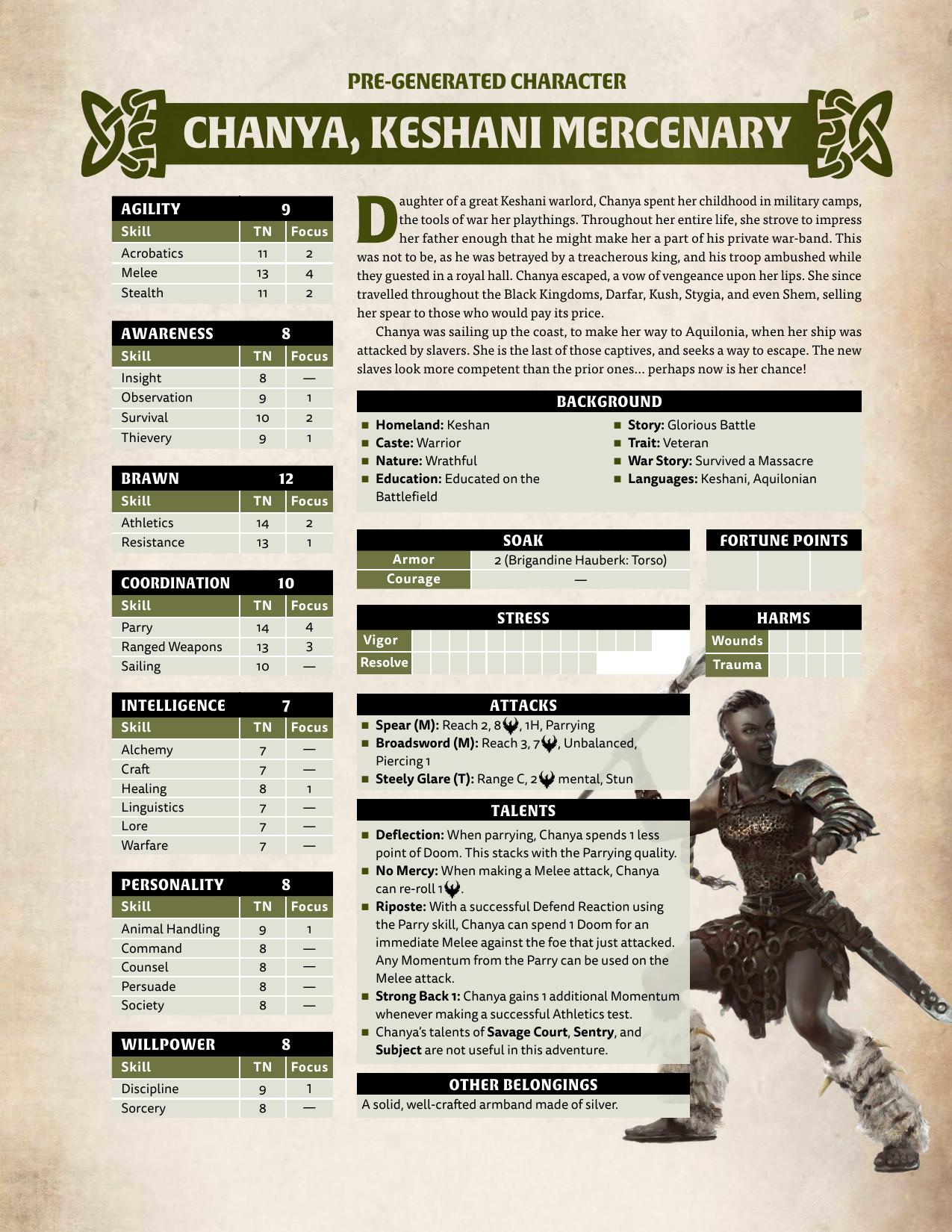 Conan Modiphius Free RPG Day The Pit of Kutallu Extra Characters