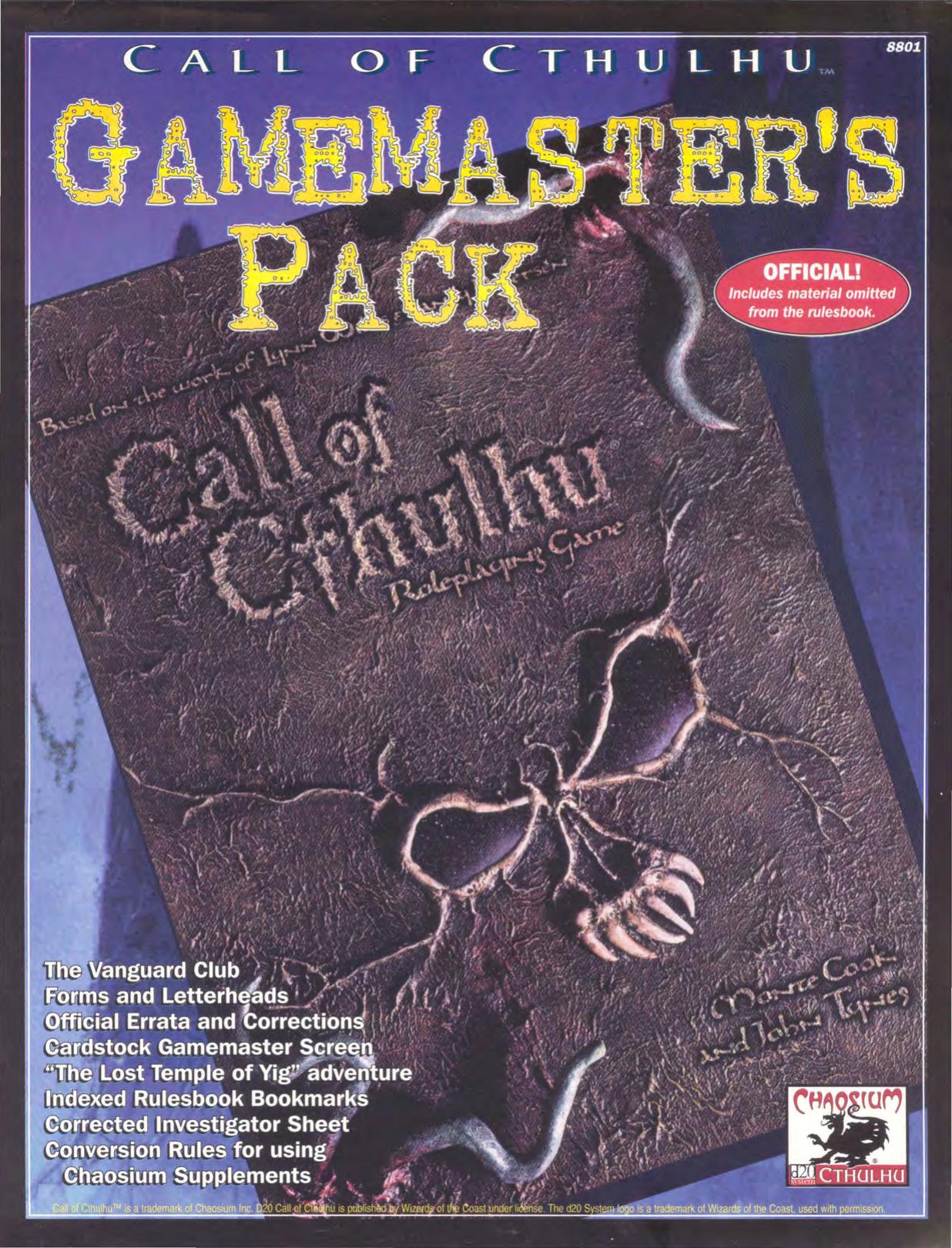 CoC Gamemaster’s Pack