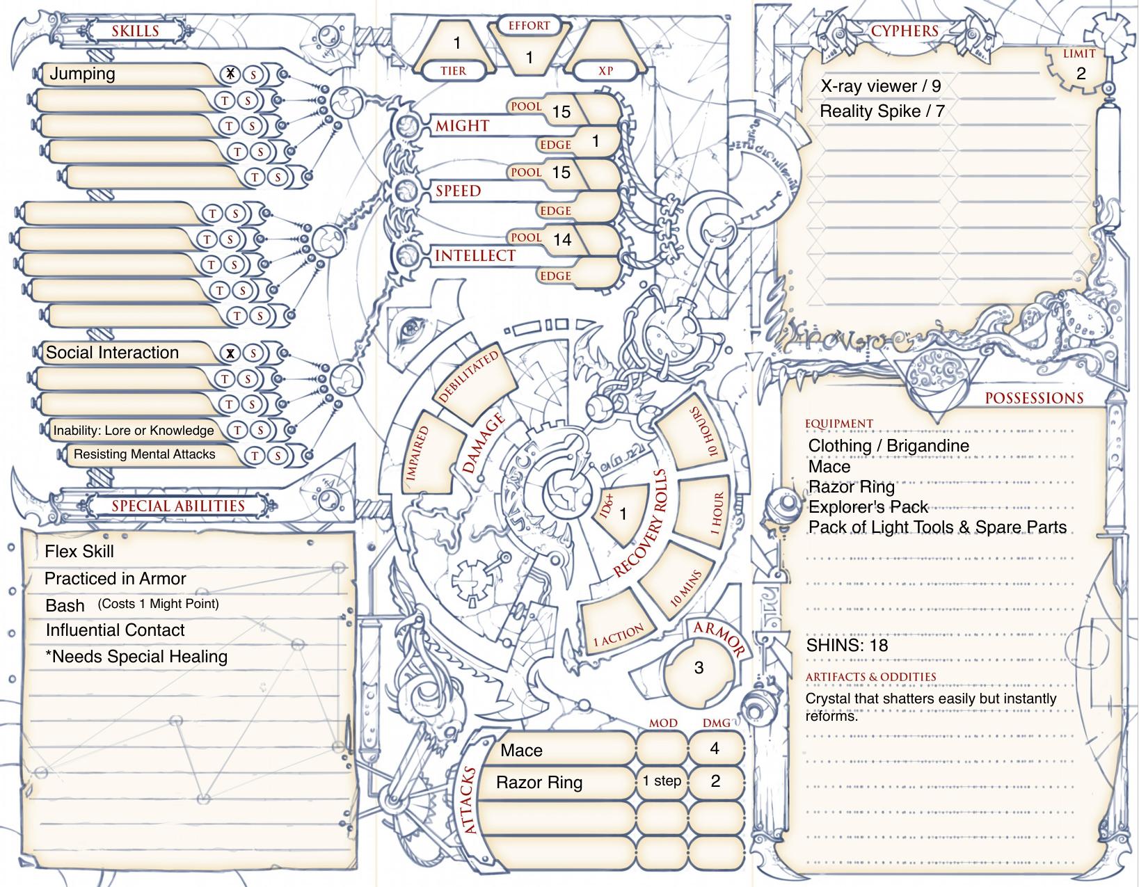 Vortex Pregenerated Characters